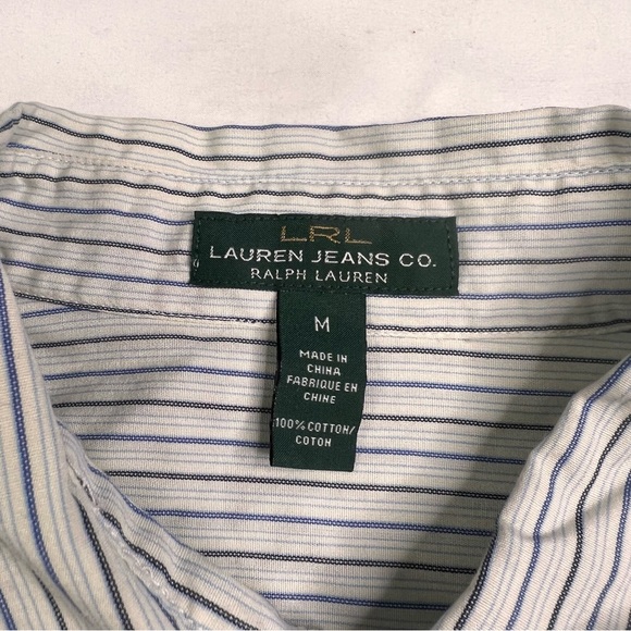 Bundle 2 Ralph Lauren Women’s M Long Sleeve Button-Front Striped Shirt L080123 - Picture 4 of 11